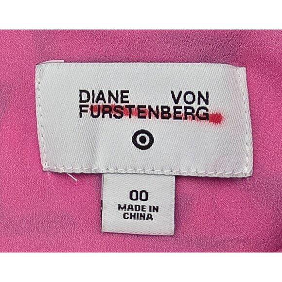 Women's - DVF for Target 90's Shift Pink Modern Geo Mini Dress, Size 00 - Picture 6 of 10